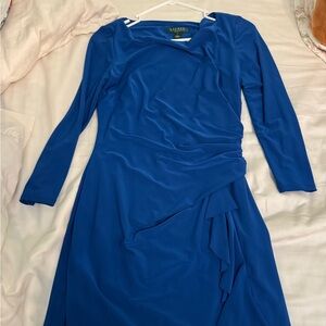Lauren Ralph Lauren Cobalt Blue Asymmetrical Dress